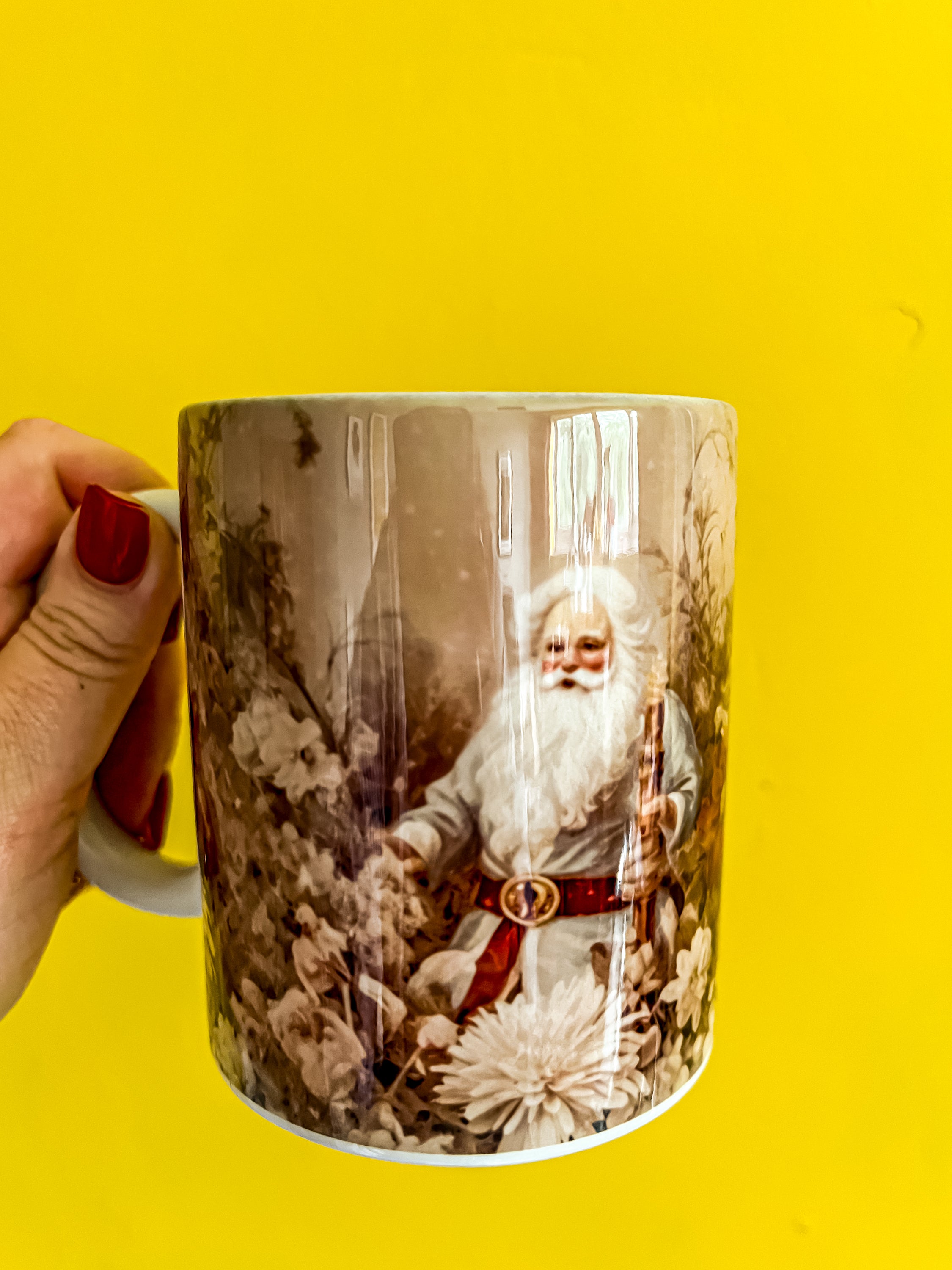 Christmas Vintage Santa Print Mug,limited edition 2023 Christmas Coffee/Tea Mug