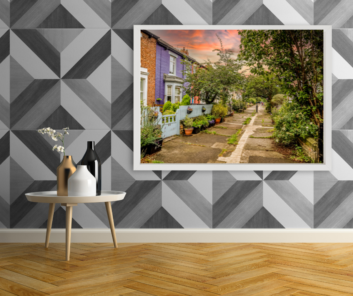 Colour My World - Colourful Sunset Street, Framed and Mounted Photographic Art Print