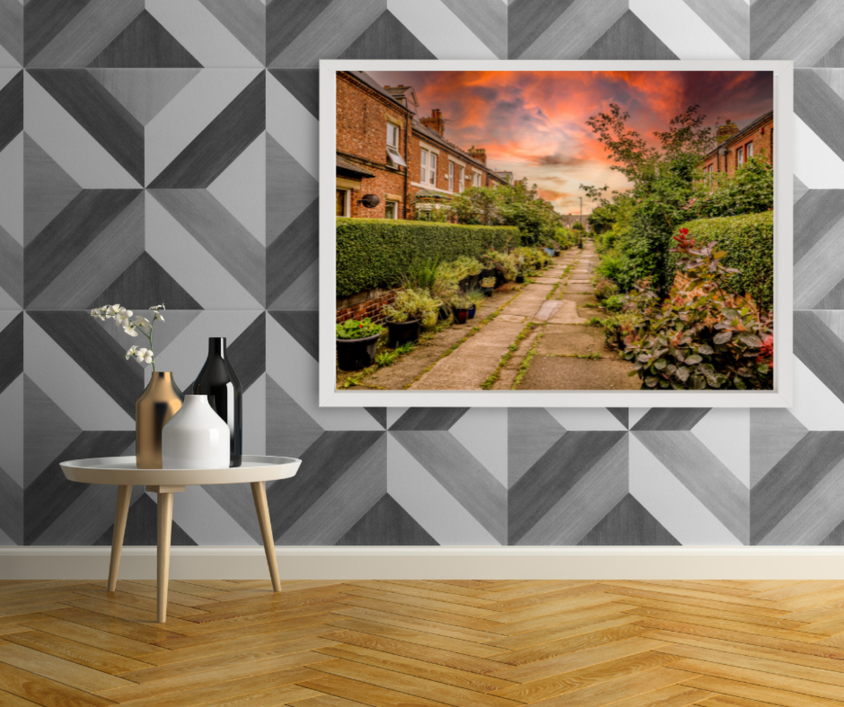 Colour My World - Sunset Floral Street, Framed and Mounted Photographic Art Print