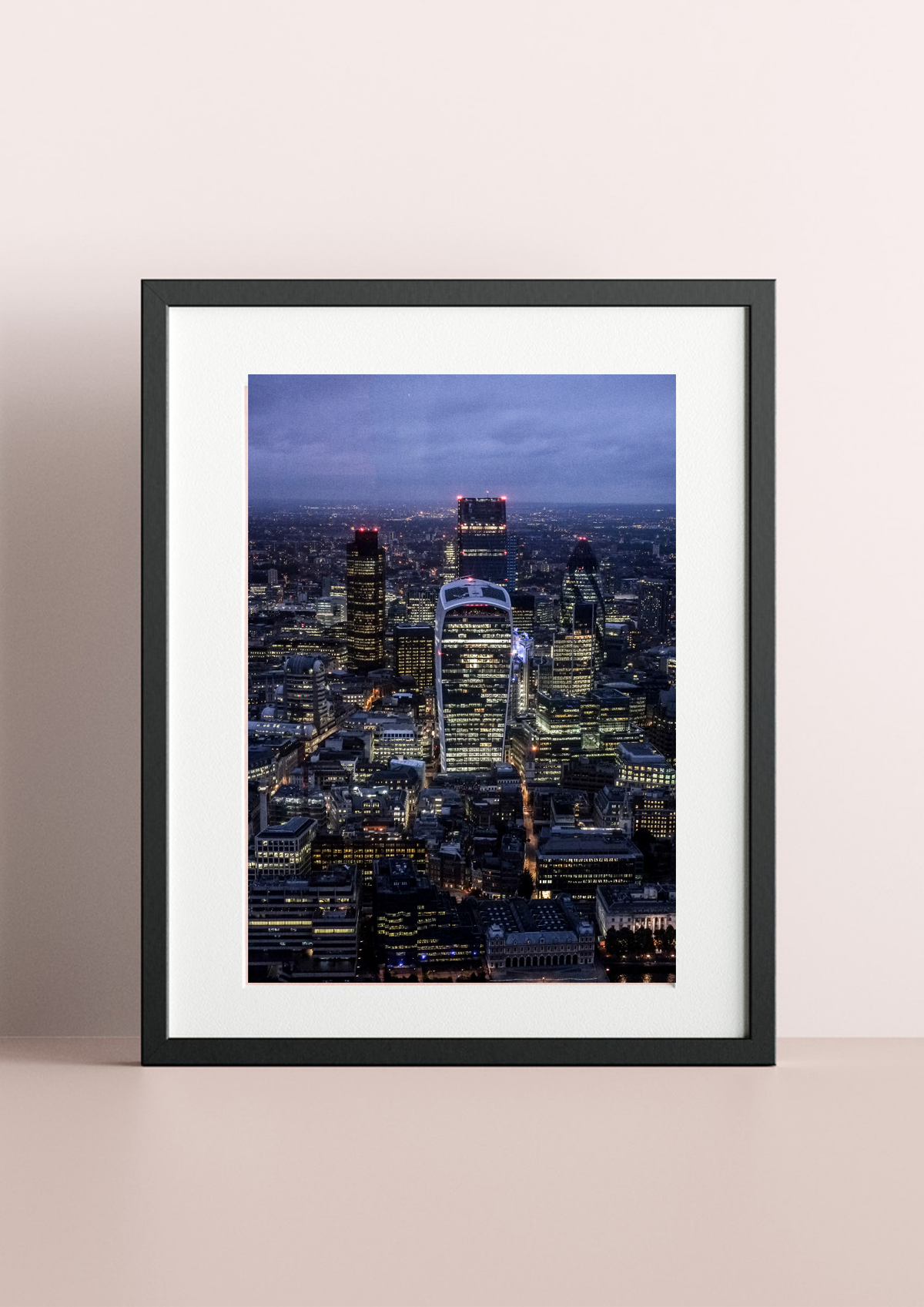 Colour My World - The Night. Skyline, London, Framed and Mounted Photographic Art Print