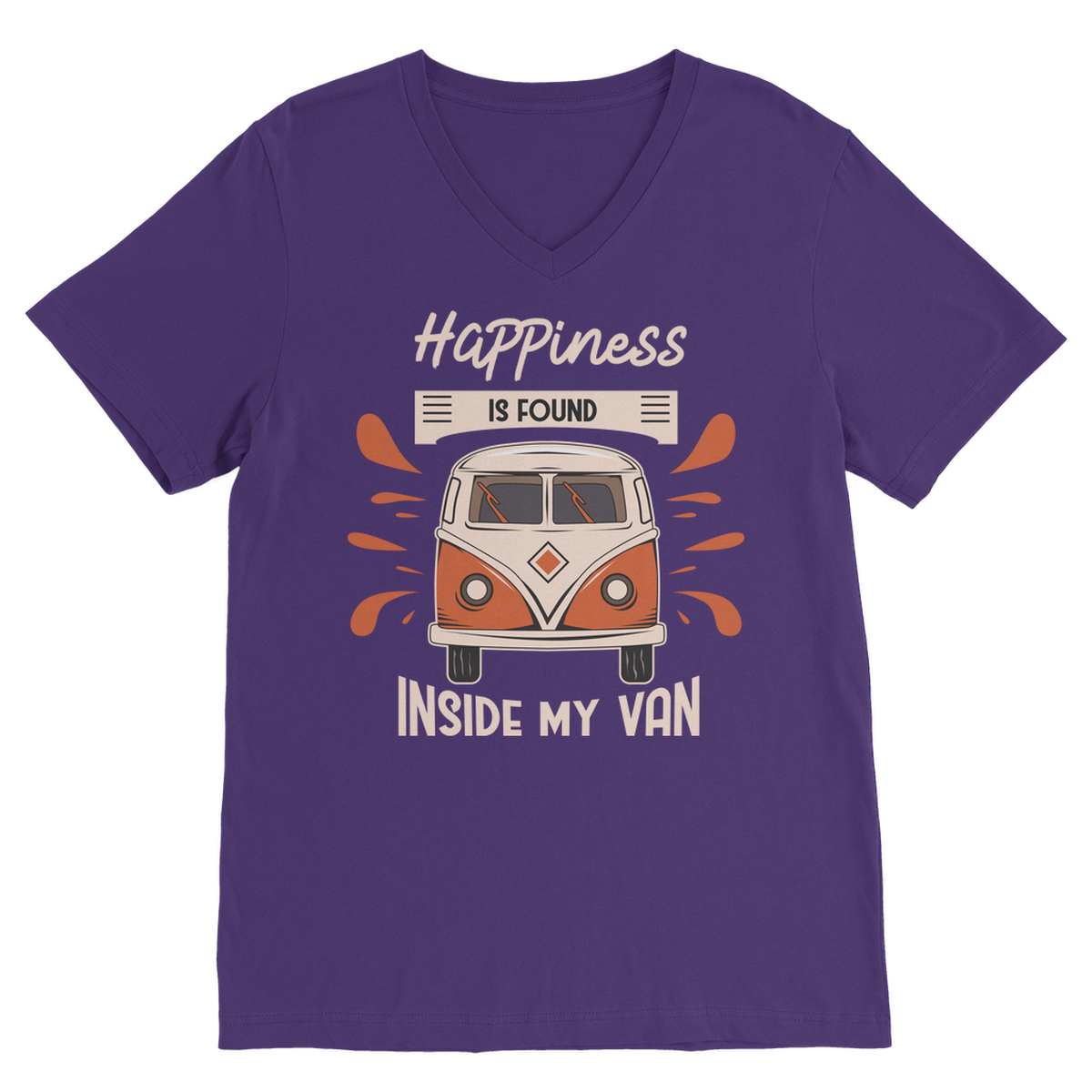 Happiness is found inside my van Classic V-Neck T-Shirt