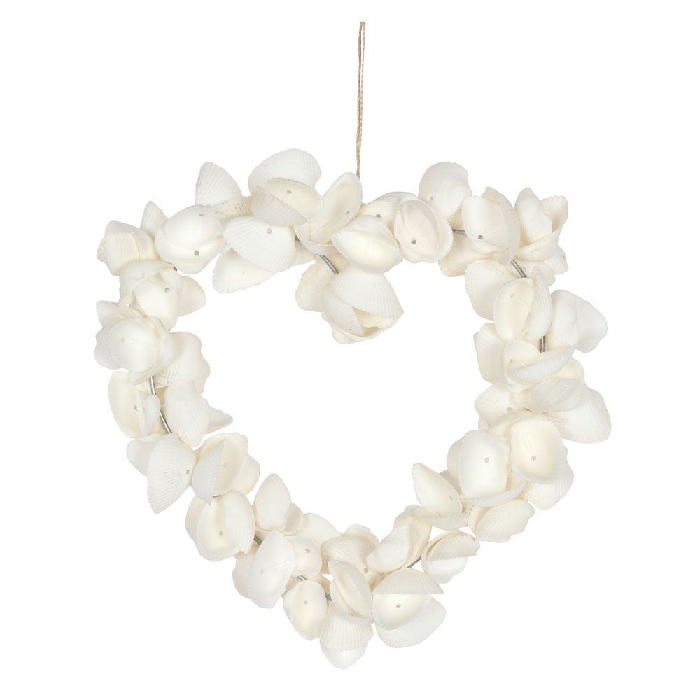 6 Inch Clamshell Hanging Heart Decoration