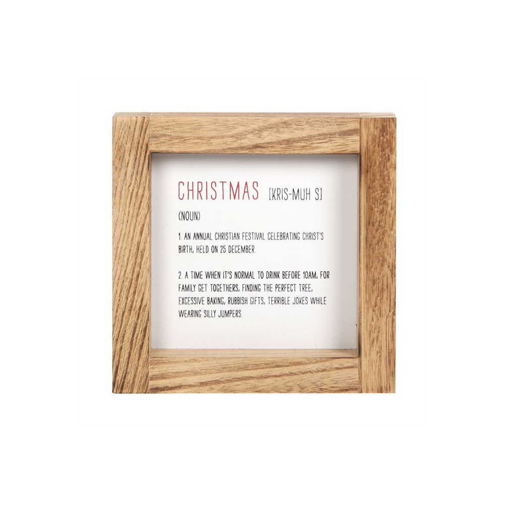 Christmas Definition Wooden Sign