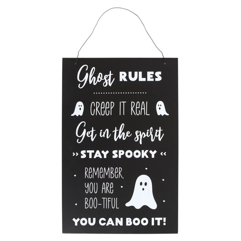30cm Ghost Rules Hanging Sign