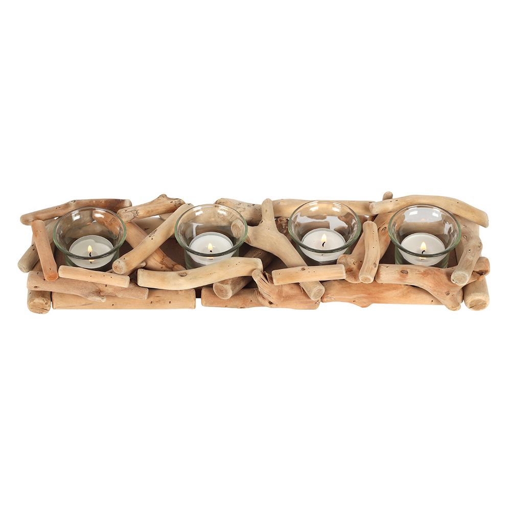 4pc Driftwood Candle Holder