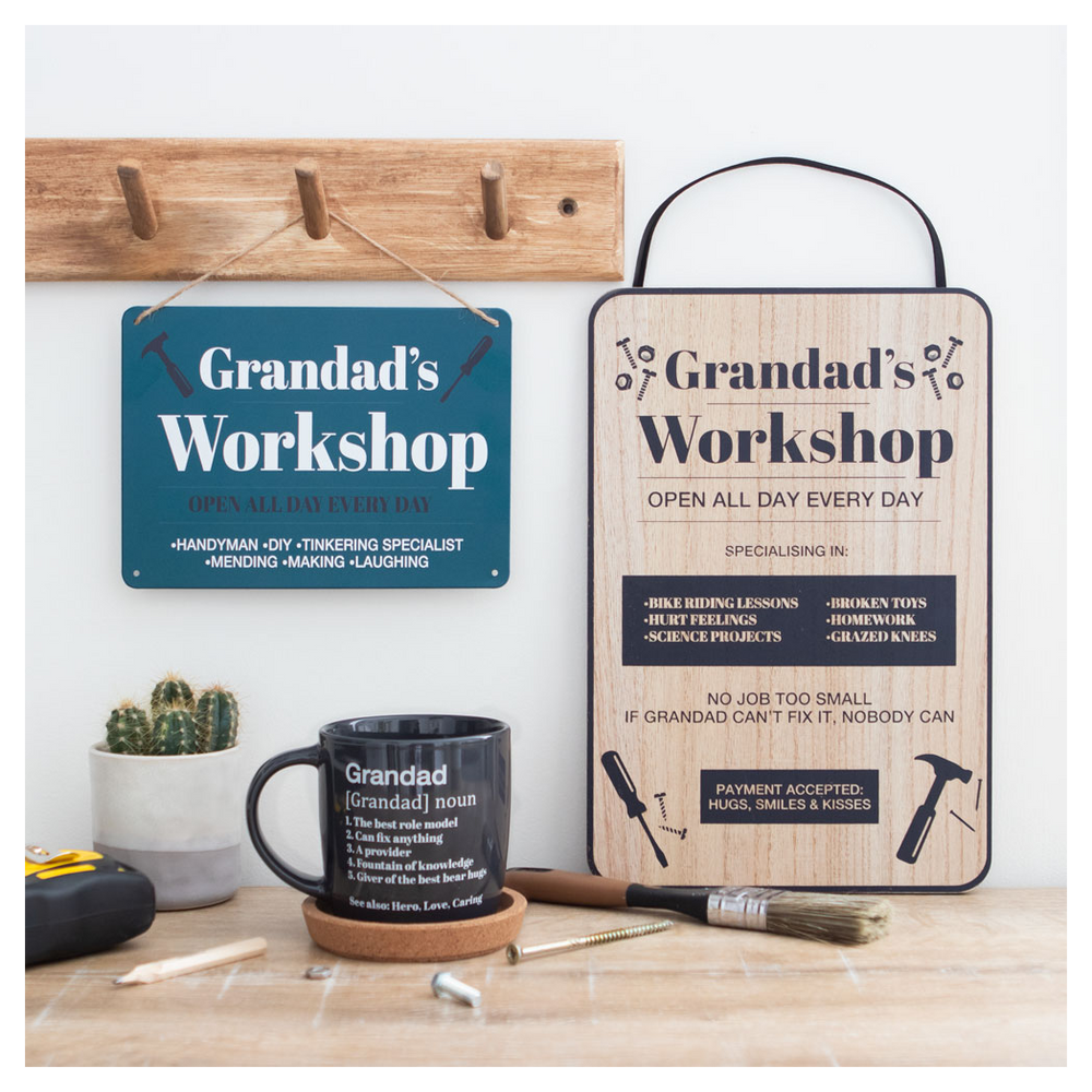 30cm Grandad's Workshop Hanging Sign