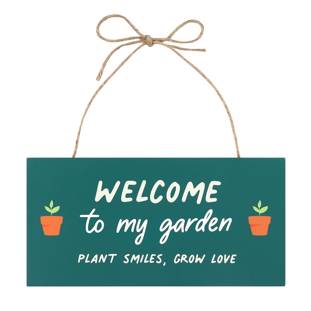 In the Garden Welcome Hanging Sign