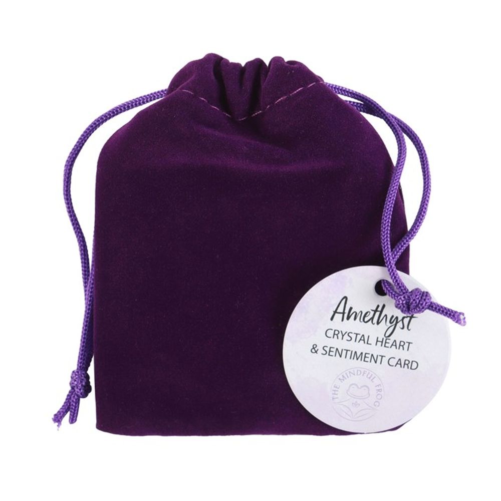 You Are Special to Me Amethyst Crystal Heart in a Bag