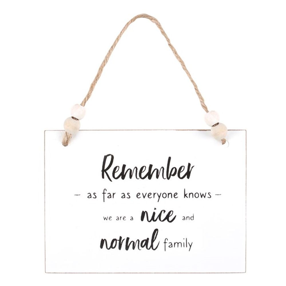 Nice And Normal Family Hanging Sign