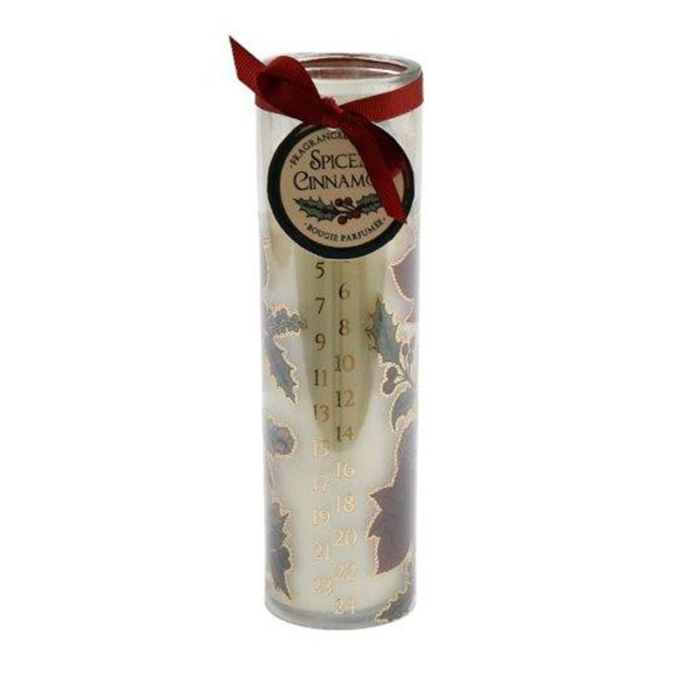 20cm Poinsettia Advent Tube Candle