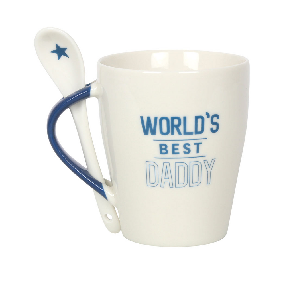 World's Best Daddy Ceramic Mug and Spoon Set