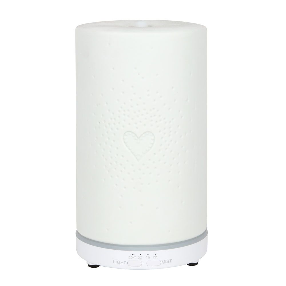 White Ceramic Heart Scatter Electric Aroma Diffuser
