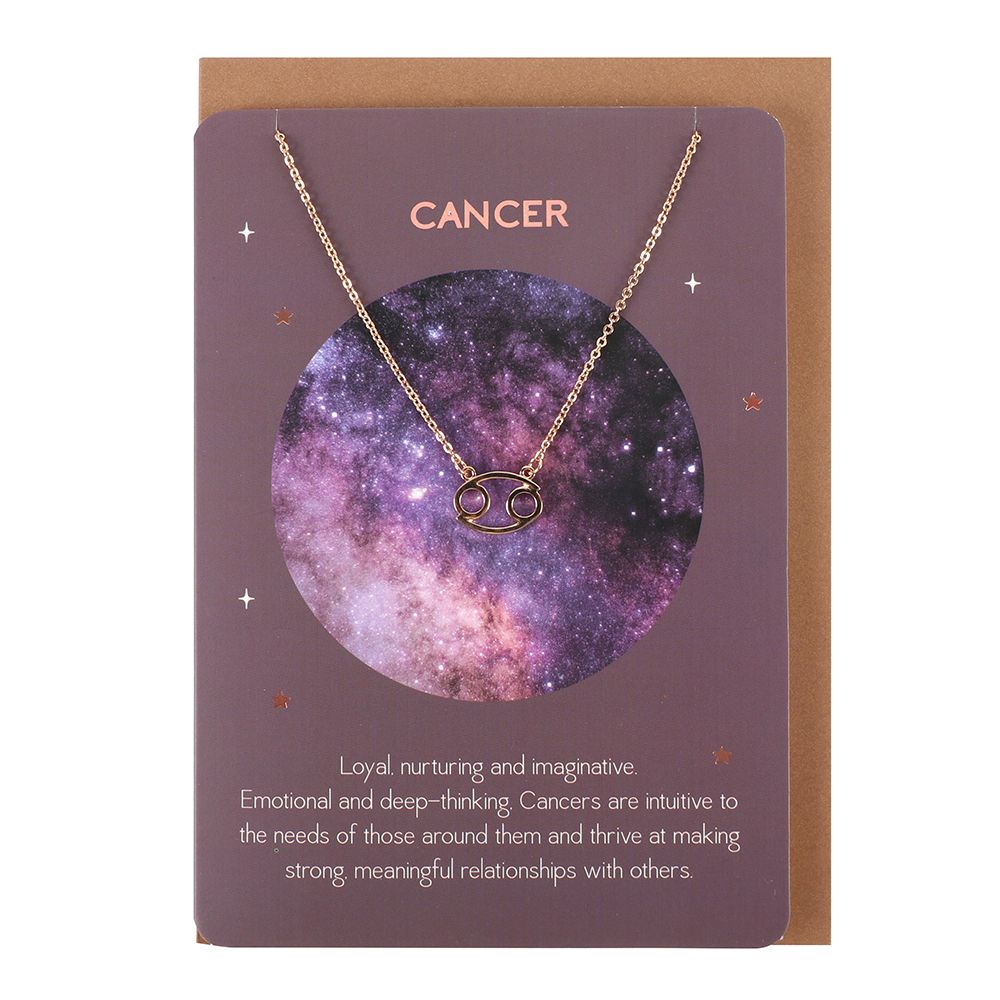 Cancer Zodiac Necklace Card