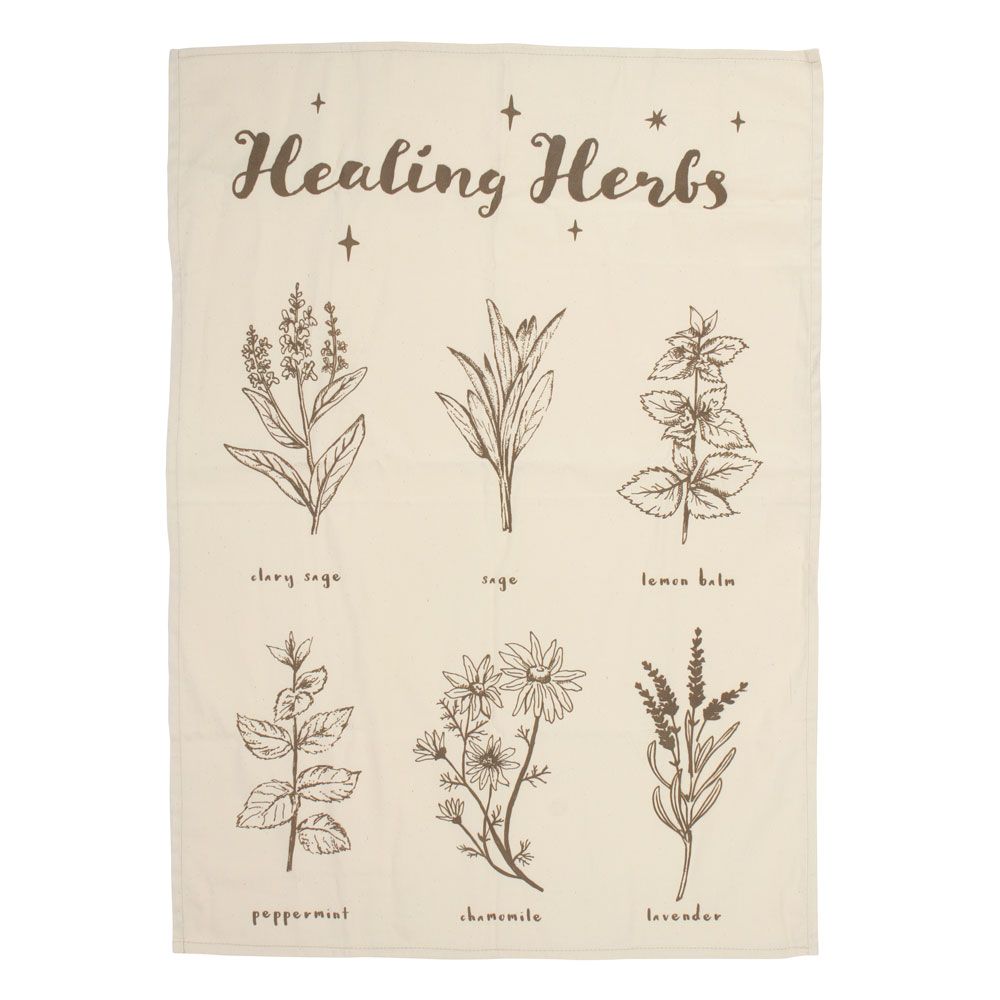Healing Herbs Tea Towel