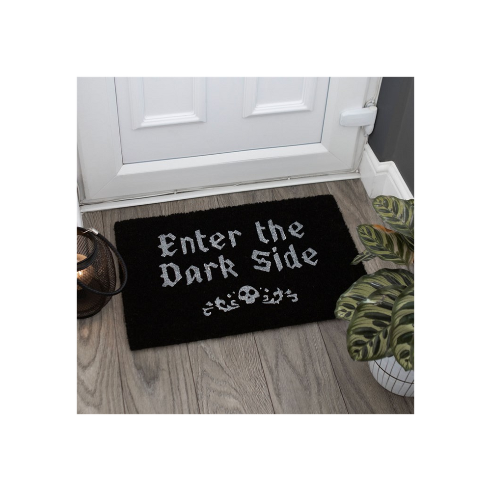 Black Enter The Dark Side Coir Doormat
