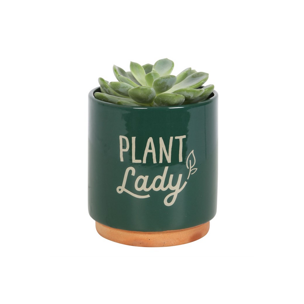 Dark Green Plant Lady Plant Pot