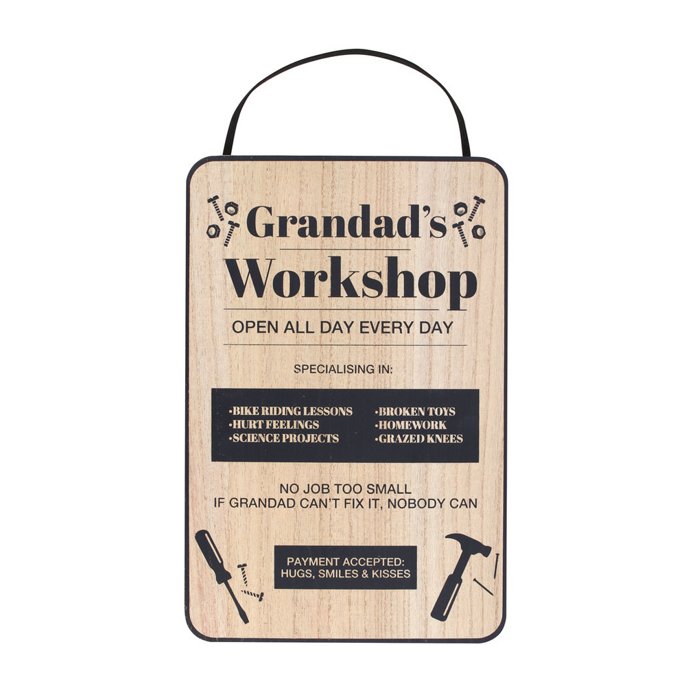 30cm Grandad's Workshop Hanging Sign