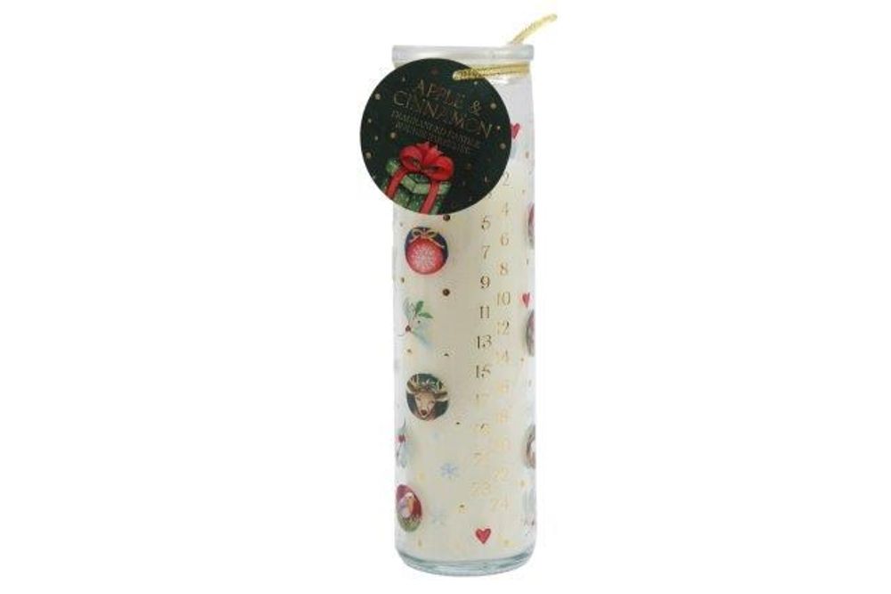 20cm Christmas Bauble Advent Tube Candle