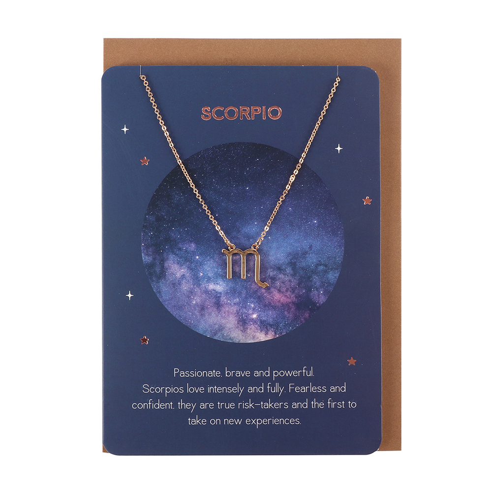 Scorpio Zodiac Necklace Card